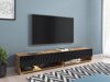 TV-meubel Sarasota 119 (Wotan eik + Glanzend zwart)