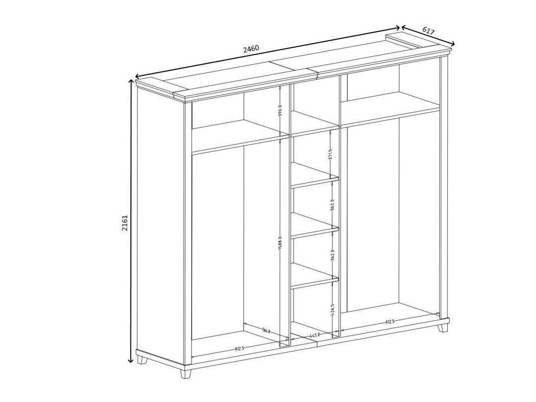 Garderobeskab Tolnue 116 (Mørkegrøn + Lefkas eg)