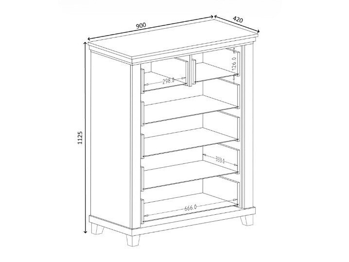 Kommode Tolnue 121 (Mørkegrøn + Lefkas eg)