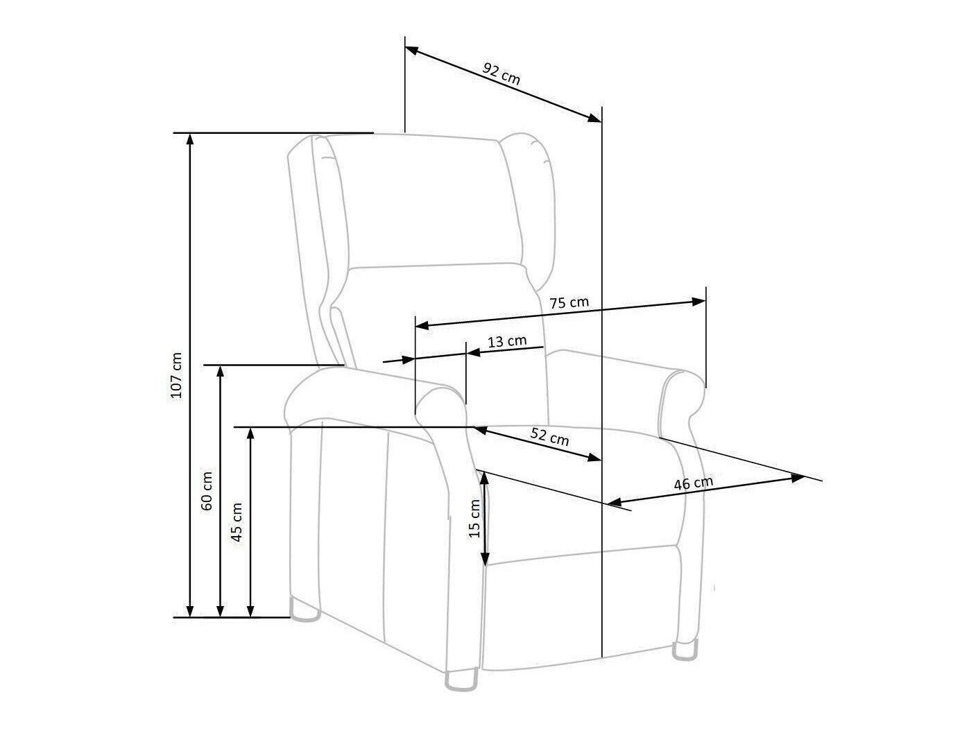 Tugitool recliner Houston 878 (Kollane)