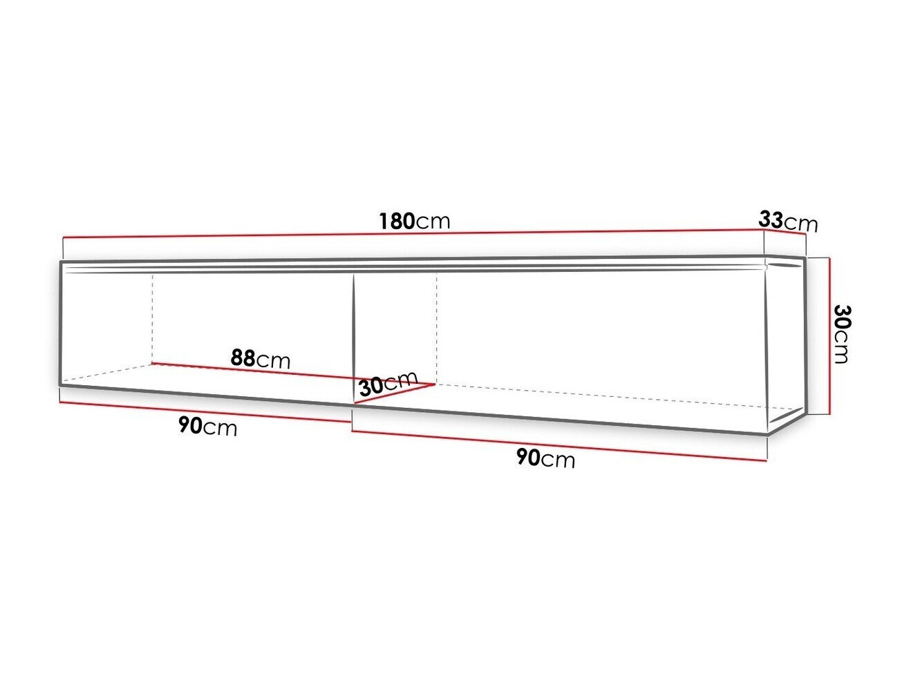 TV-bord Sarasota 121 (Beton)