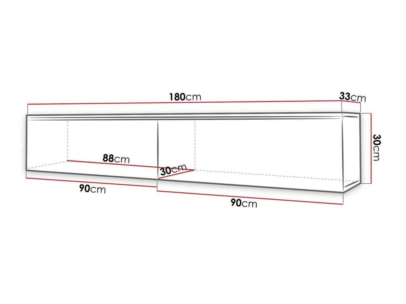 TV-bord Scientia I (Hvid + Glansfuld hvid)