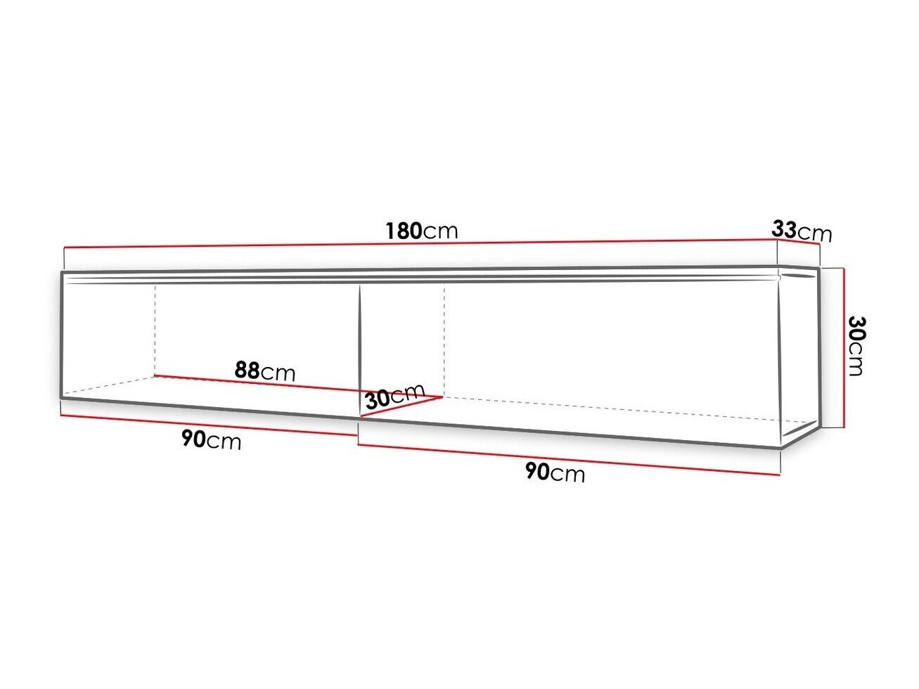 TV-bord Scientia I (Wotan eg + Blank sort)