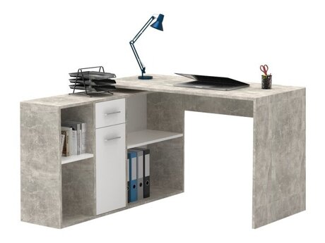 Hjørneskrivebord Bristol 122 (Beton + Hvid)