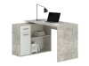 Kampinis darbo stalas Bristol 123 (Betonas + Balta)