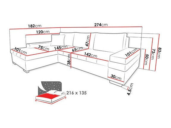 Hjørnesofa Comfivo Olivetum I (Lux 06 + Lux 05)