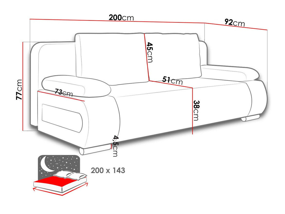 Sovesofa Comfivo Pudor (Alova 68 + Matana 17)