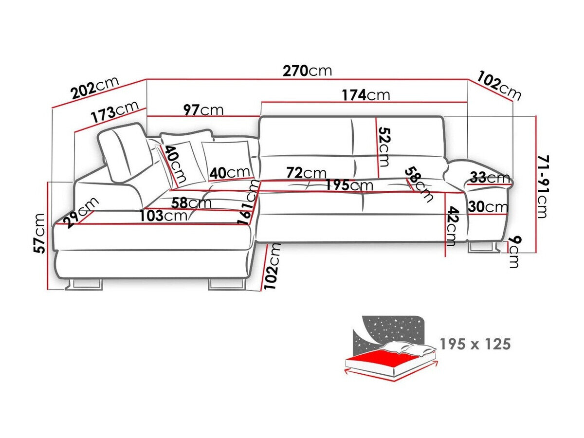 Hjørnesofa Comfivo Ruta II (Magic Velvet 2221 + Magic Velvet 2240)