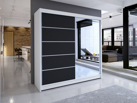 Kledingkast Closico Cavaris III (Wit + Zwart)