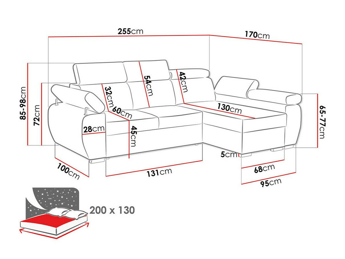 Hjørnesofa Columbus 132 (Paros 2)