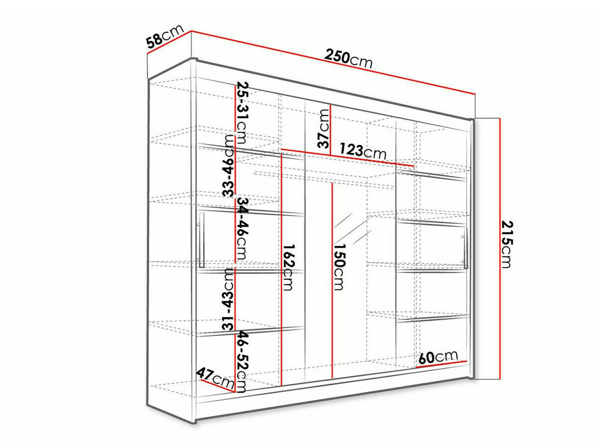 Garderobeskab Closico 131 (Sort)