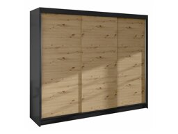 Kledingkast Closico Durion II (Zwart + Artisan eiken)
