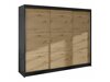 Kledingkast Closico Durion II (Zwart + Artisan eiken)