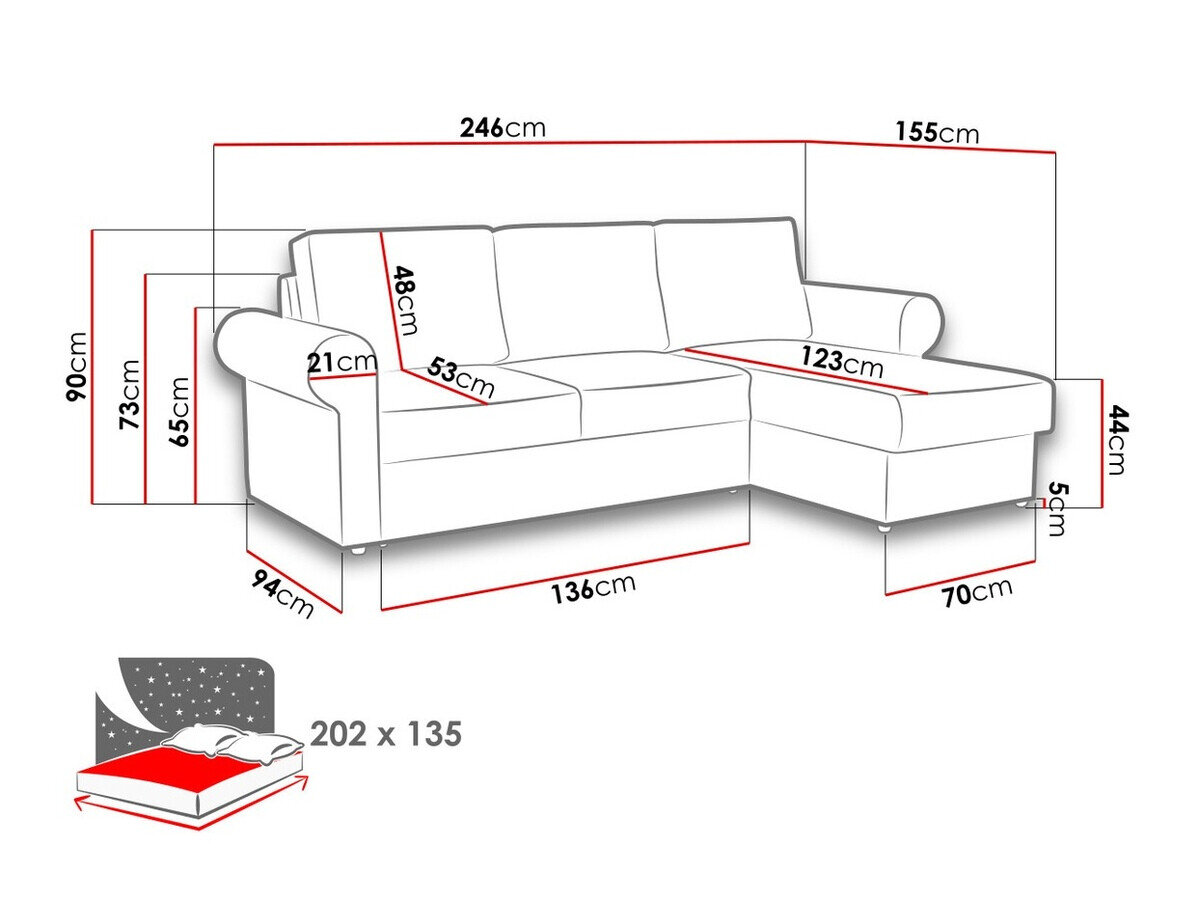 Hjørnesofa Columbus 131 (Paros 05)