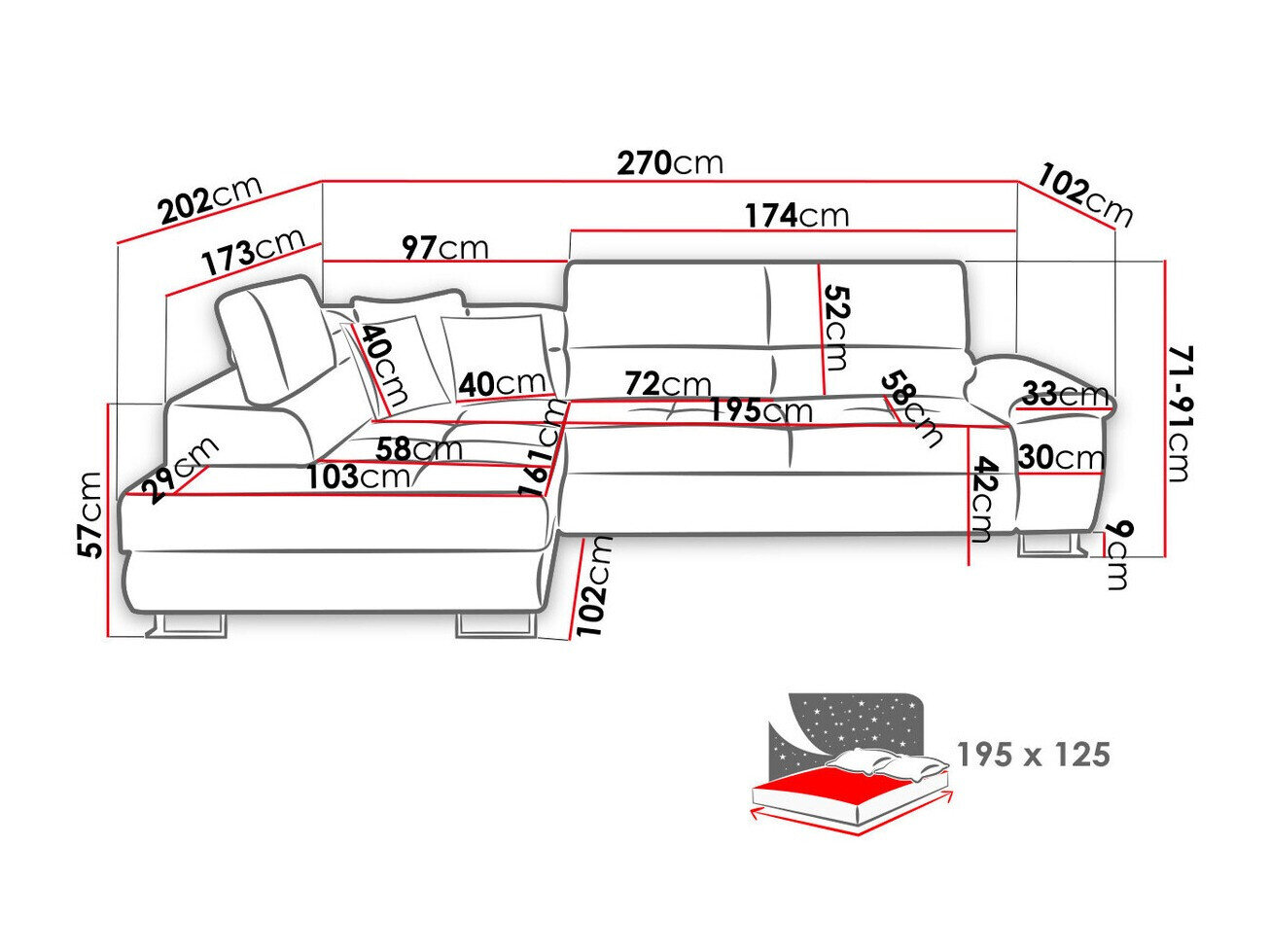 Hjørnesofa Comfivo 166 (Soft 029 + Uttario Velvet 2971 + Kronos 02)