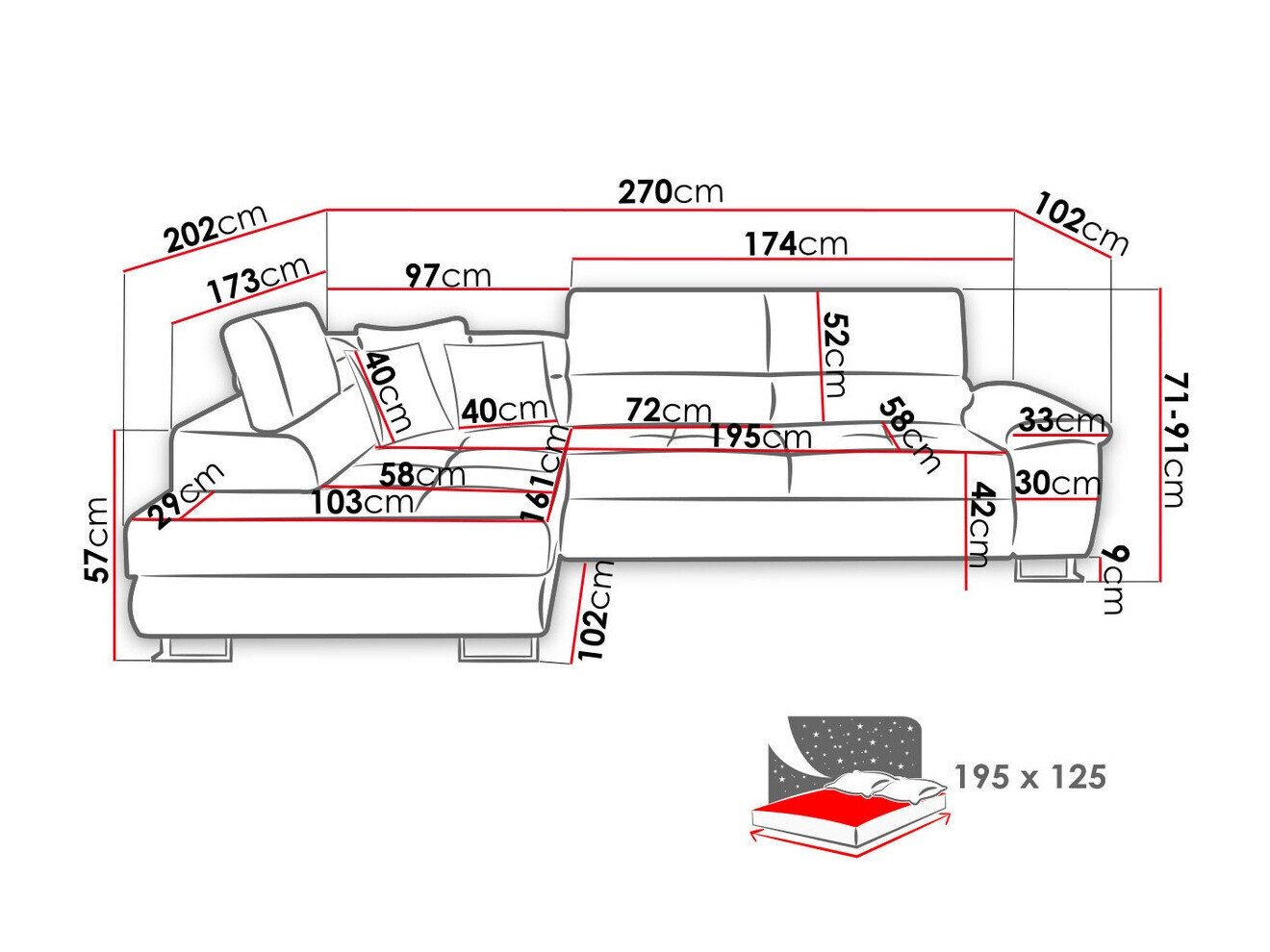 Hjørnesofa Comfivo Ruta II (Soft 017 + Uttario Velvet 2971 + Kronos 02)
