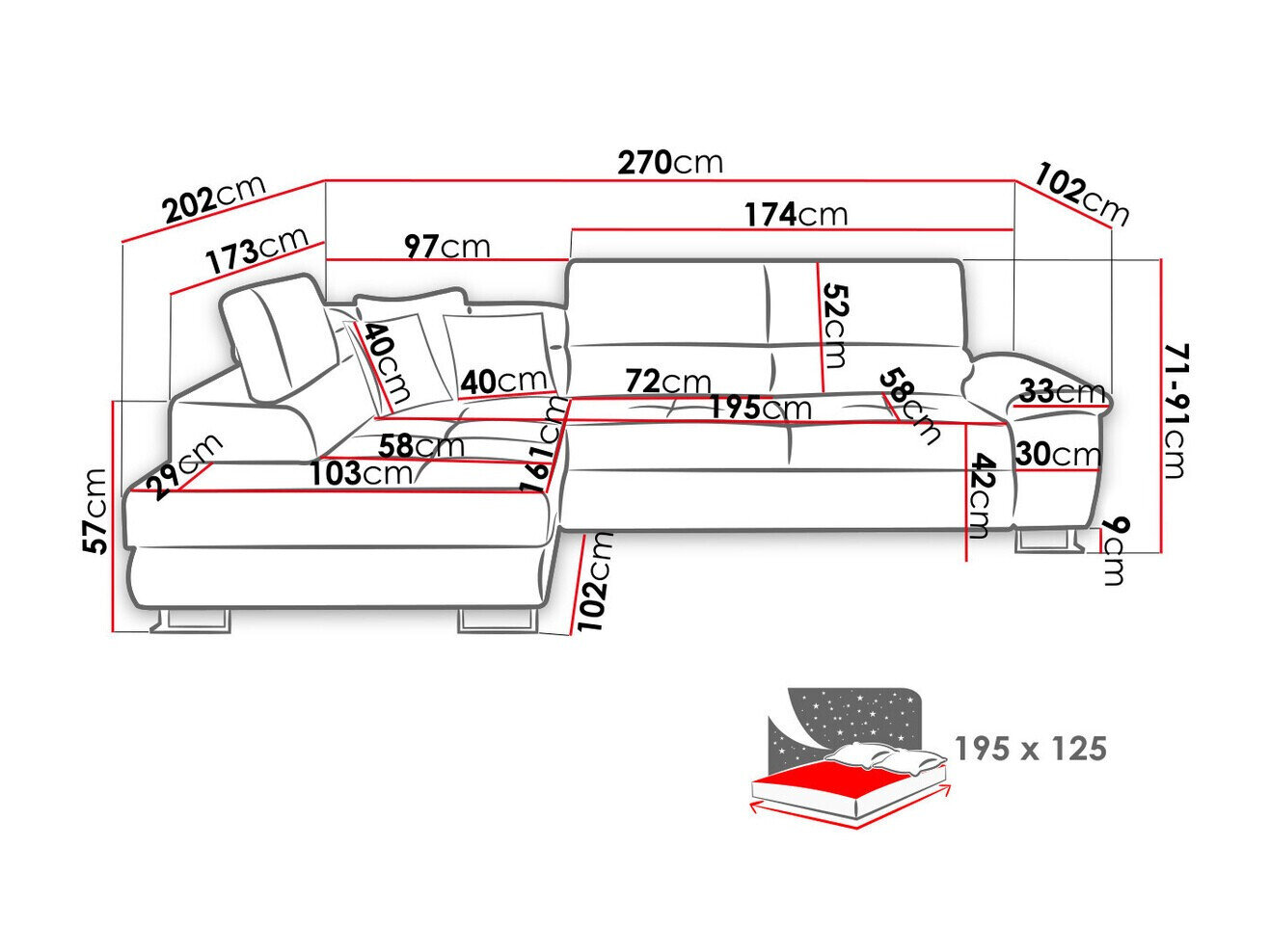 Hjørnesofa Comfivo Ruta II (Soft 029 + Uttario Velvet 2971 + Kronos 02)