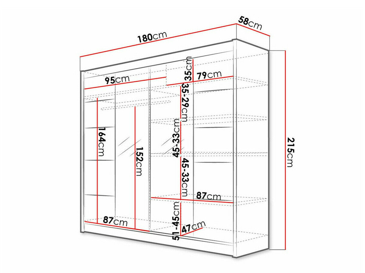 Kledingkast Closico Cavaris V (Wit + Zwart)