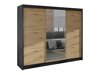 Armoire Closico Durion I (Noir + Chêne Artisan)