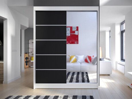 Garderobeskab Closico Vastor III (Hvid + Sort)