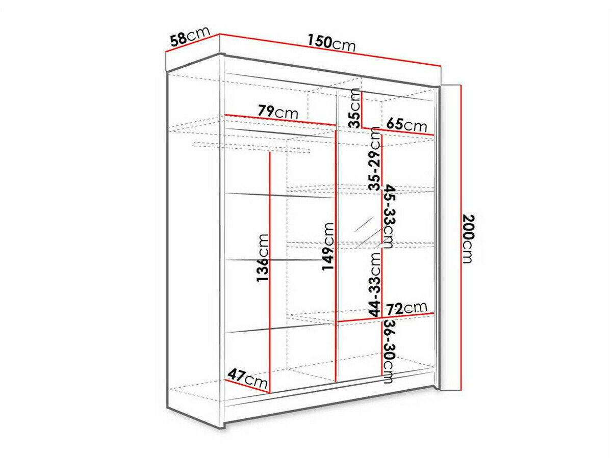 Garderobeskab Closico Vastor III (Sort)