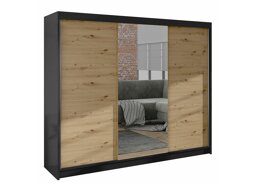 Kledingkast Closico Durion I (Zwart + Artisan eiken)