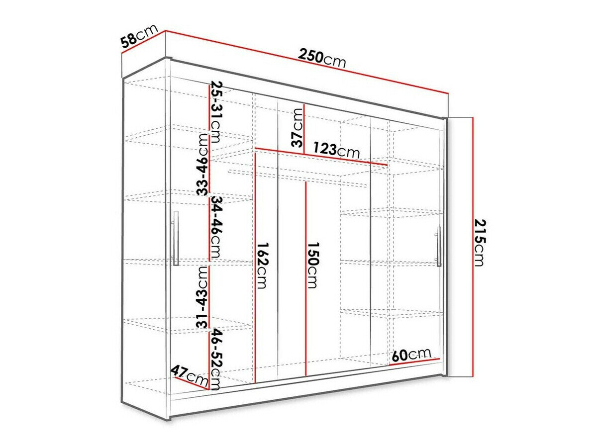 Garderobeskab Closico Ordo II (Sonoma eg)