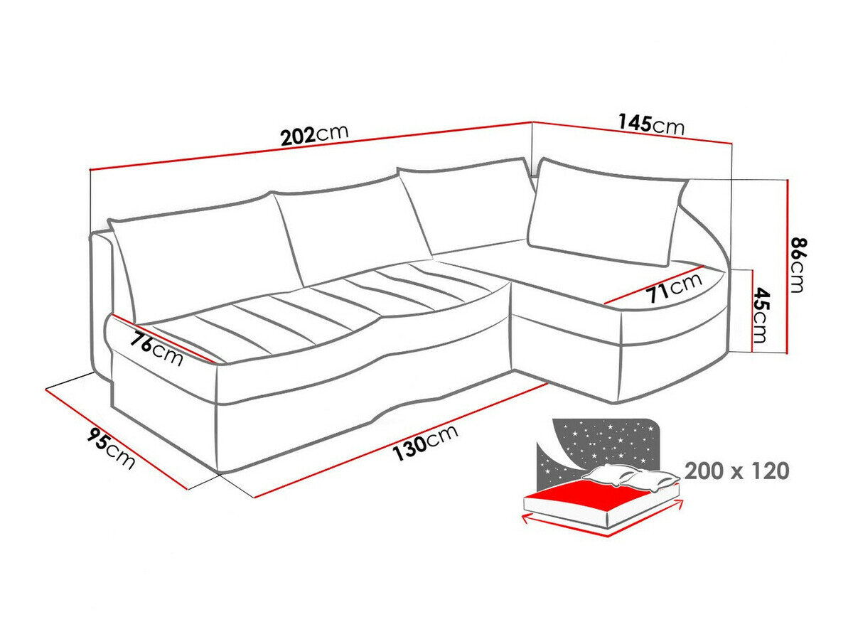 Hjørnesofa Providence 112 (Alcala 22 + Blød 20 + Amber 071)