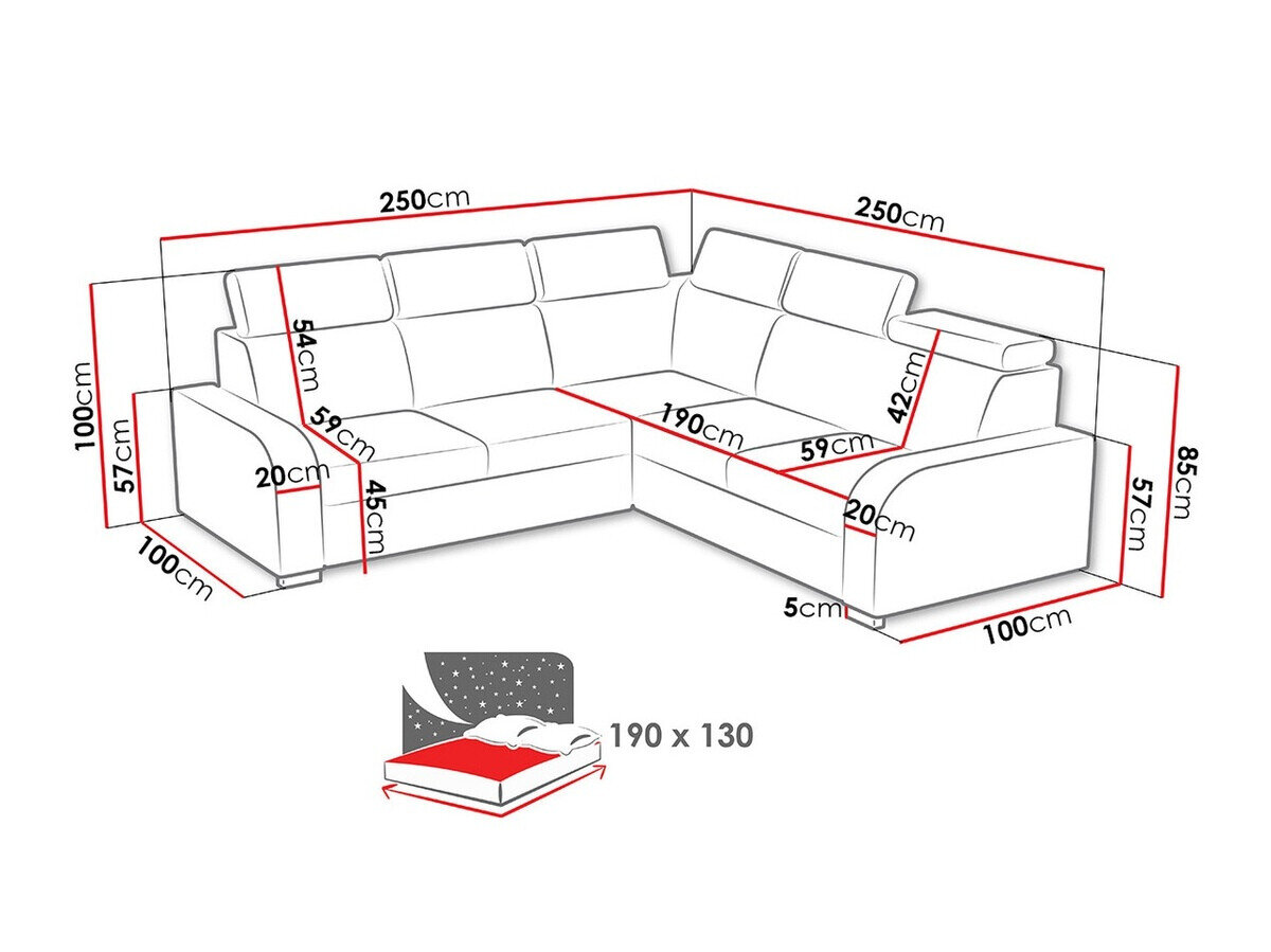 Hjørnesofa Ovos I (Crown 18)