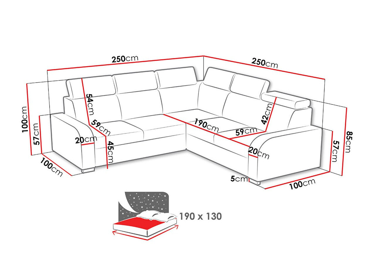 Hjørnesofa Ovos I (Crown 4)
