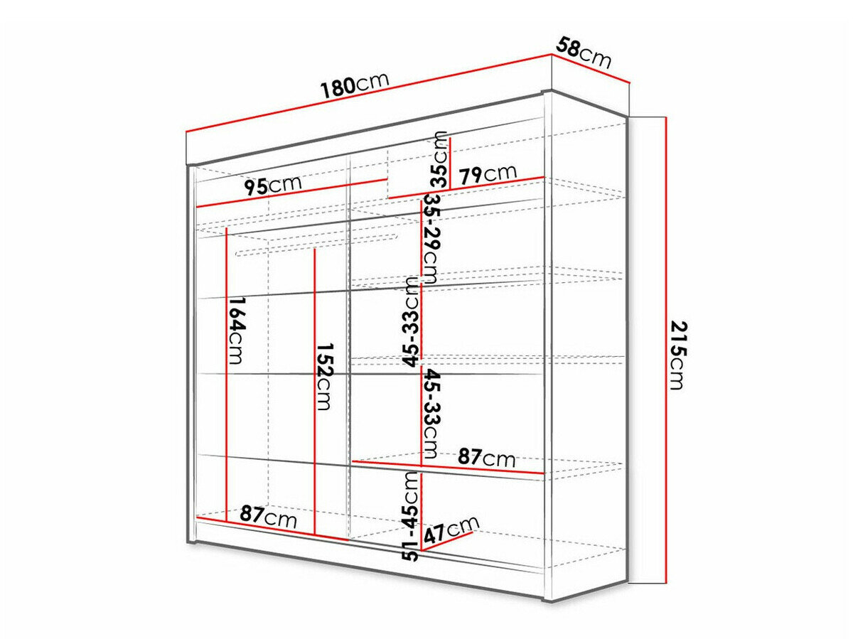 Kledingkast Closico Cavaris IV (Zwart + Wit)