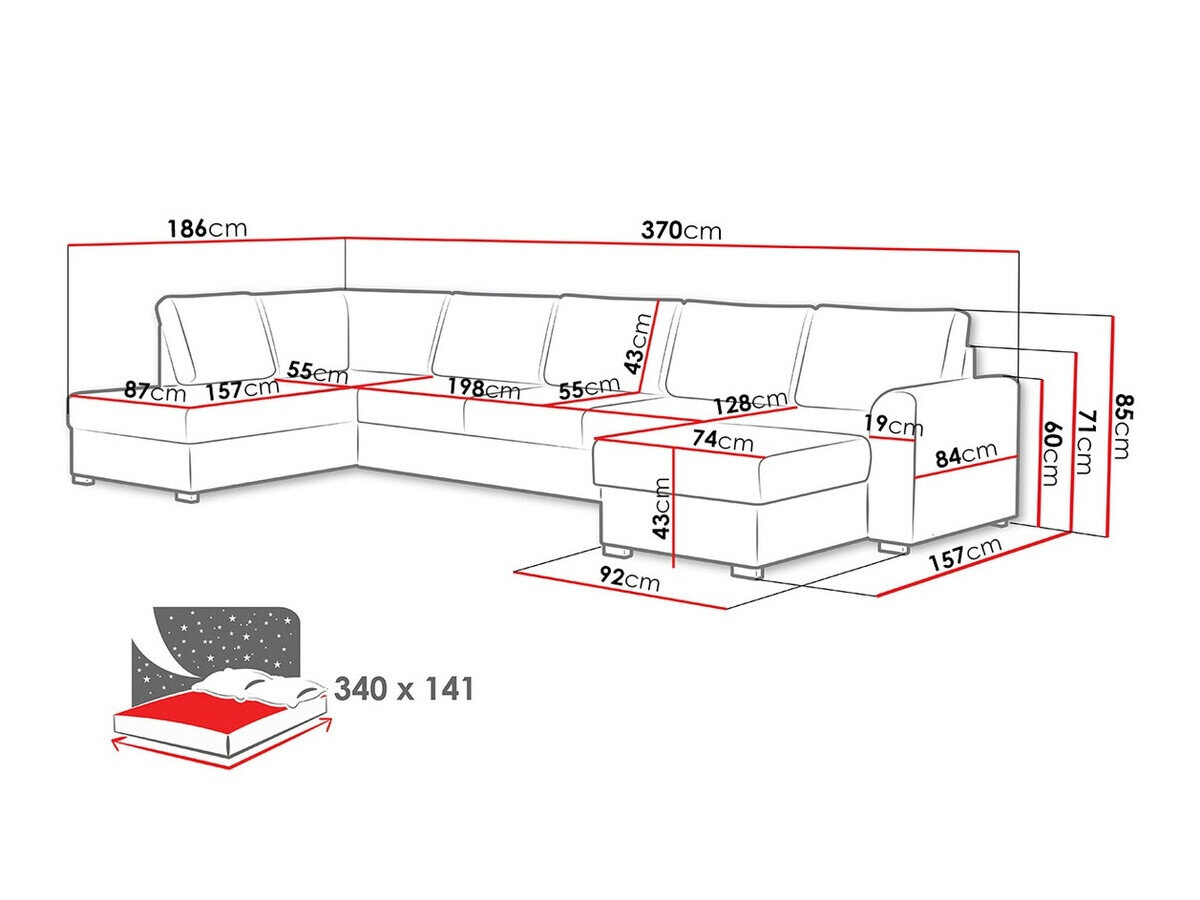 Hjørnesofa Comfivo Flumen III (Abriamo 03)