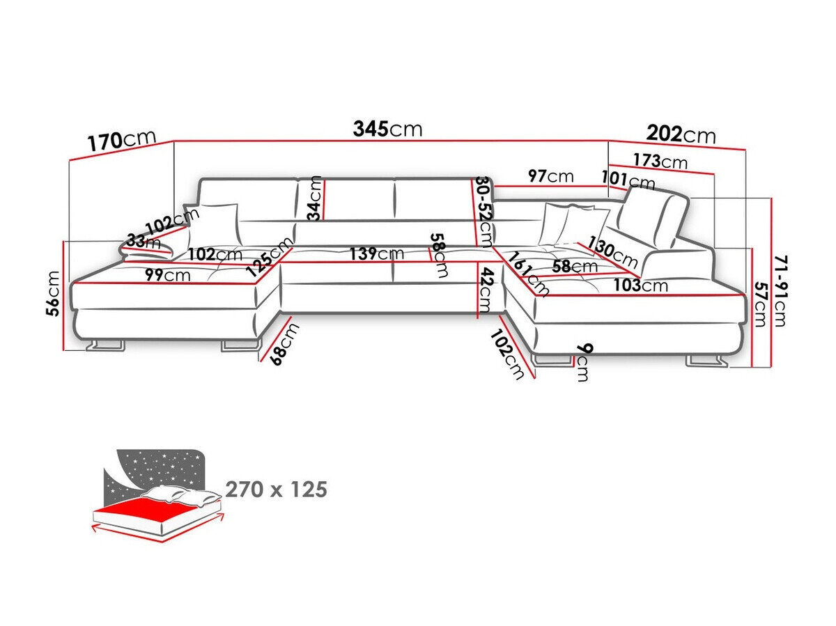 Hjørnesofa Comfivo Ruta V (Venus Velvet 2911 + Kenia 796)