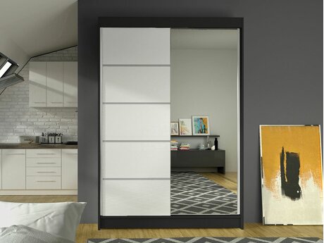 Kledingkast Closico Salvor III (Zwart + Wit)