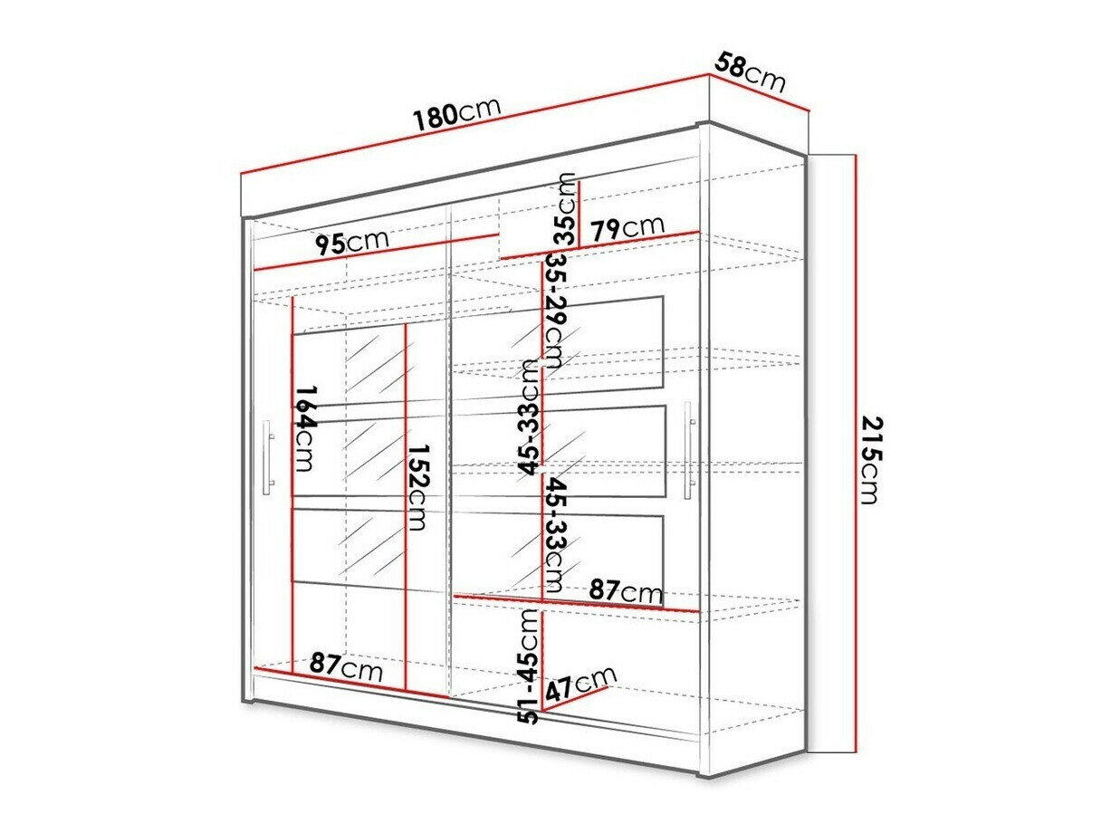 Garderobeskab Closico Pallor III (Sort)