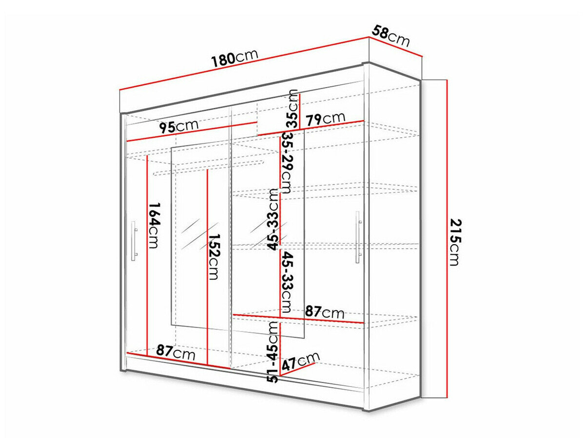 Garderobeskab Closico Pallor VII (Sonoma eg)
