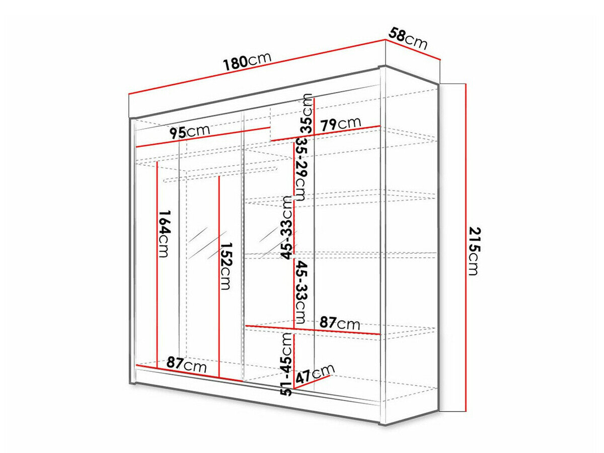 Kledingkast Closico Cavaris II (Wit + Zwart)