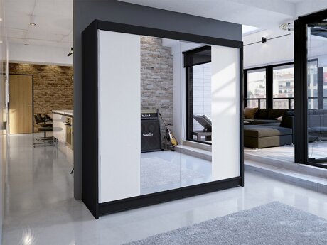 Kledingkast Closico Cavaris II (Zwart + Wit)