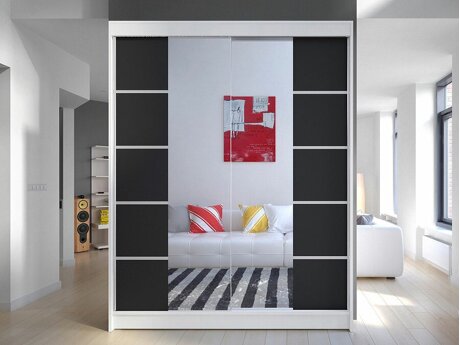 Kledingkast Closico Vastor V (Wit + Zwart)