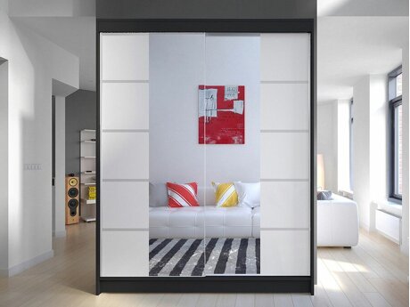 Kledingkast Closico Vastor V (Zwart + Wit)