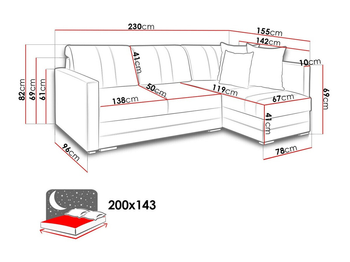 Hjørnesofa Edinburg 100 (Inari 91 + Cayenne 1114)