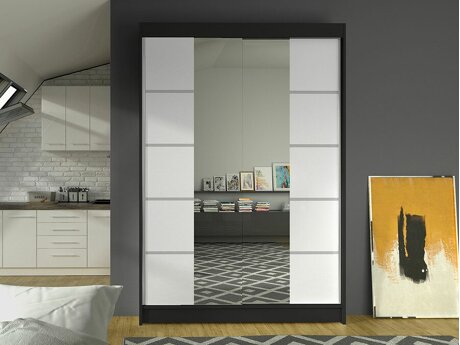 Garderobeskab Closico Salvor V (Sort + Hvid)