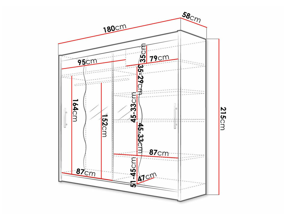 Garderobeskab Closico Pallor X (Sort)