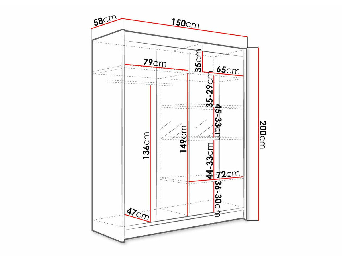 Garderobeskab Closico Vastor II (Sonoma eg)
