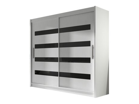Kledingkast Closico Pallor XI (Wit + Glanzend zwart)