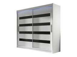 Kledingkast Closico Pallor XI (Wit + Glanzend zwart)