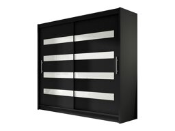 Kledingkast Closico Pallor XI (Zwart + Glanzend wit)