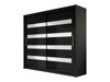Kledingkast Closico Pallor XI (Zwart + Glanzend wit)