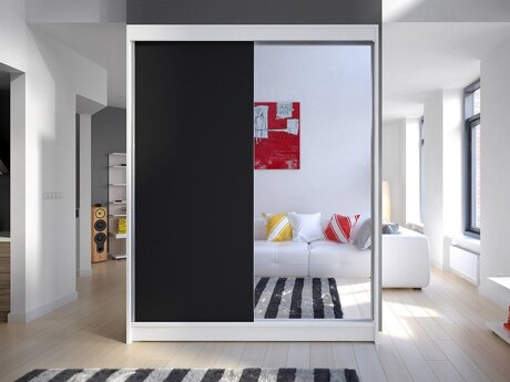 Kledingkast Closico Vastor I (Wit + Zwart)