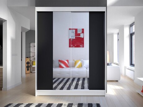 Kledingkast Closico Vastor II (Wit + Zwart)